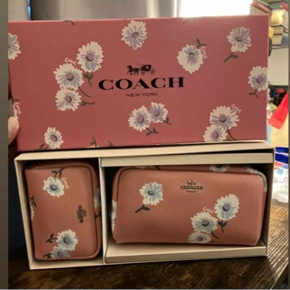 One of a kind COACH daisy make up/clutch set NEW